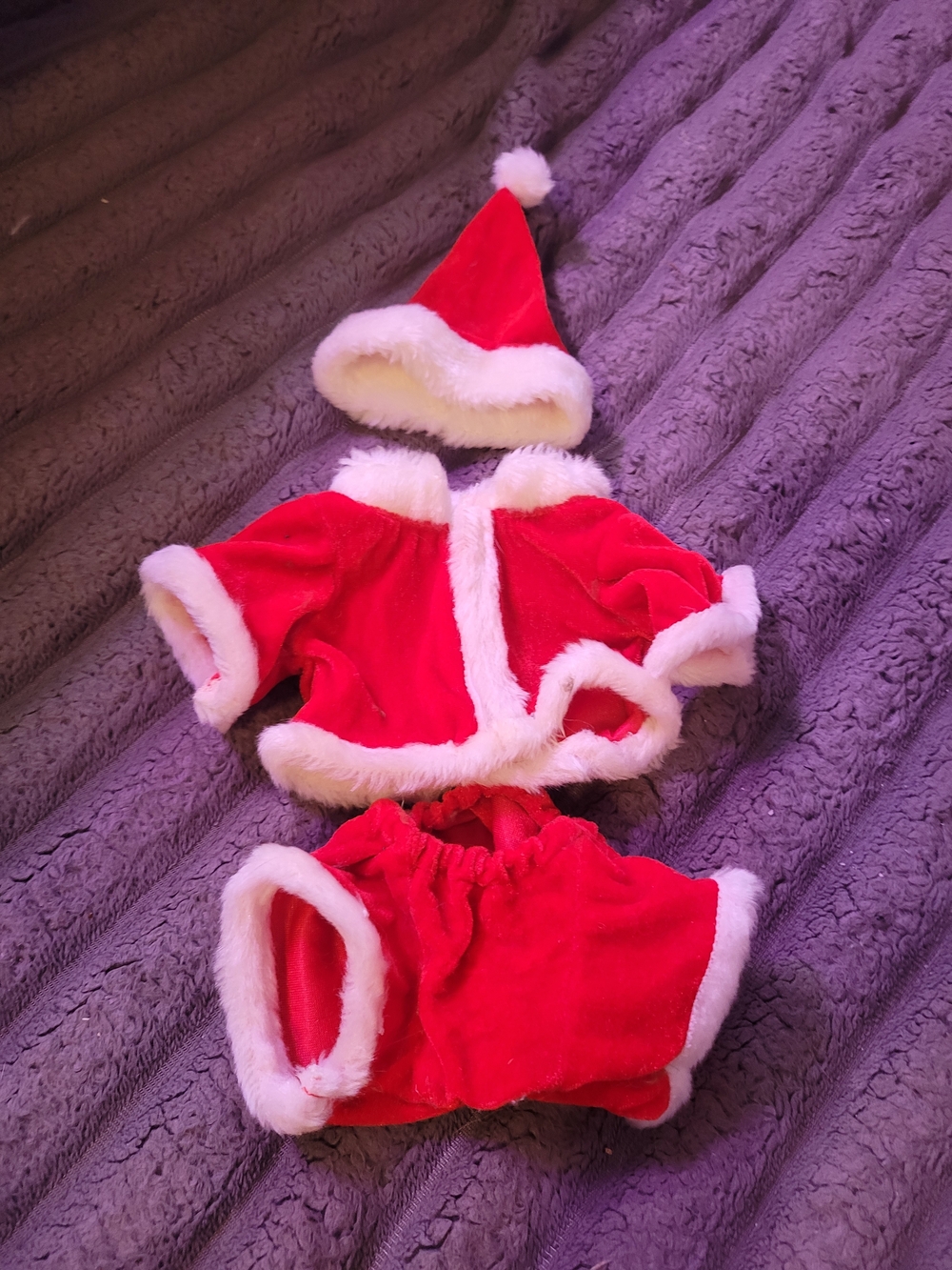 Monchichi Toy Red Santa Costume Set with Faux Fur Trim